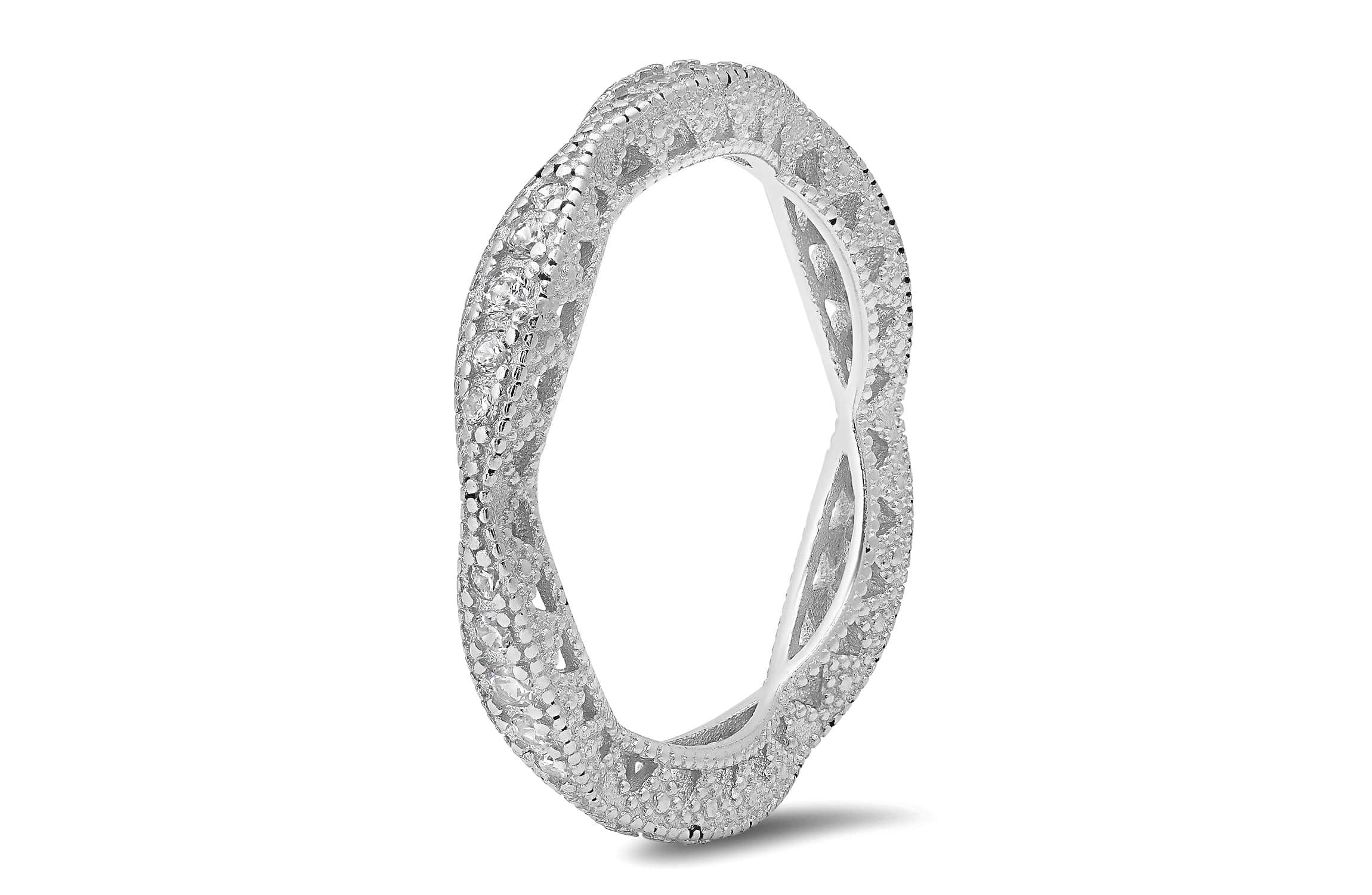 Sterling Silver Vintage Swirl Eternity Band Ring