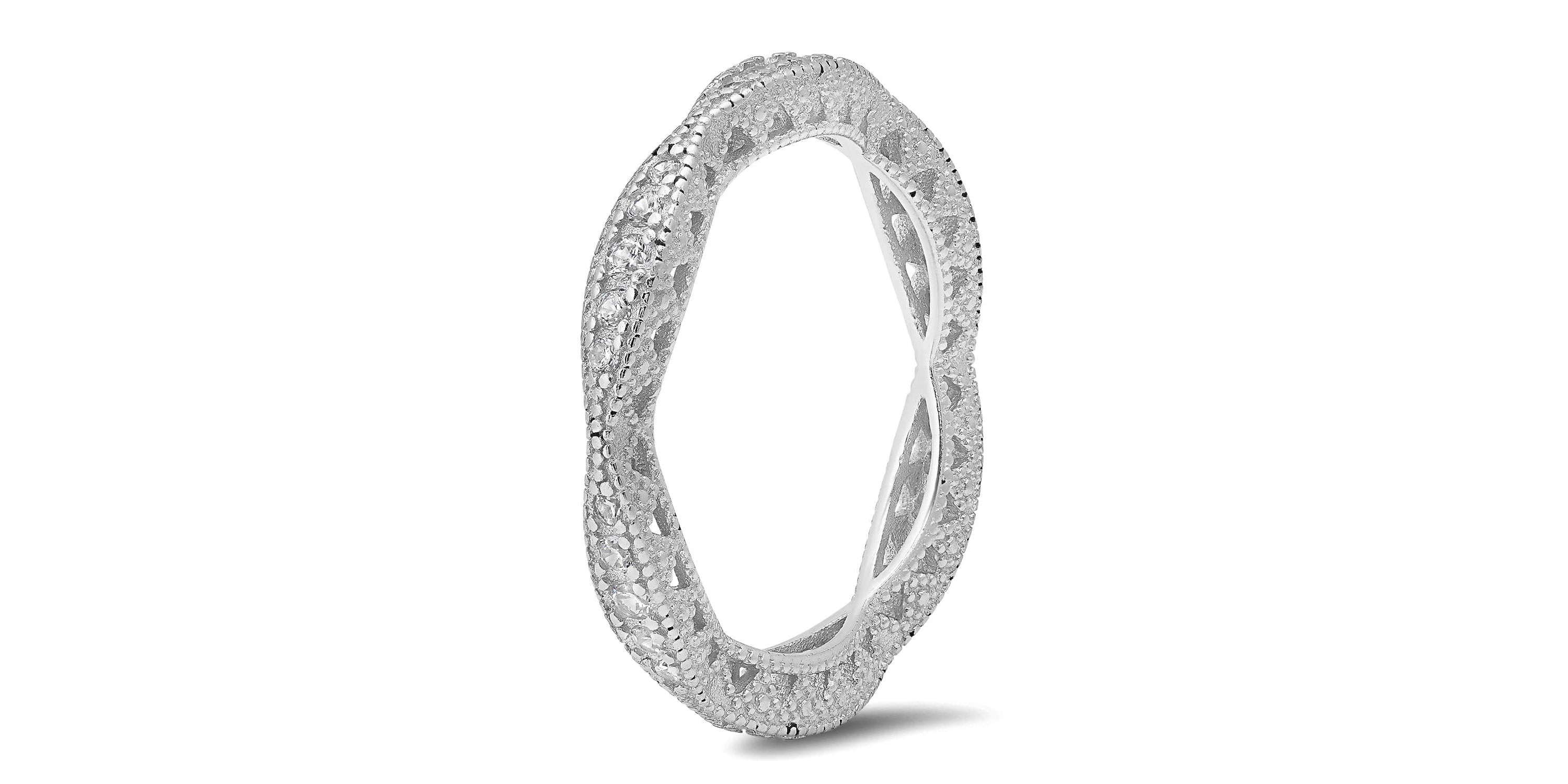 Sterling Silver Vintage Swirl Eternity Band Ring