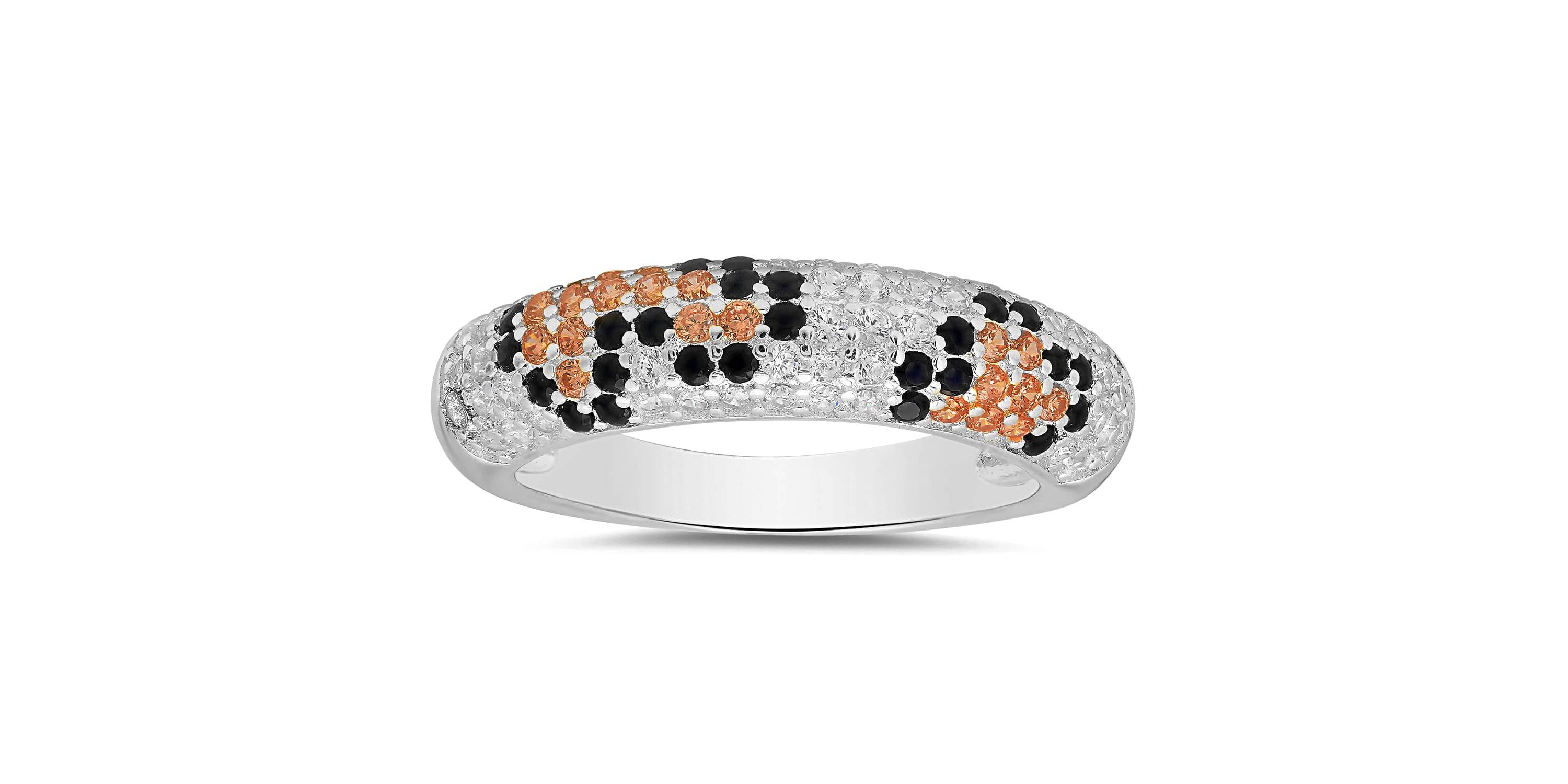 Sterling Silver Pave Leopard Skin Ring