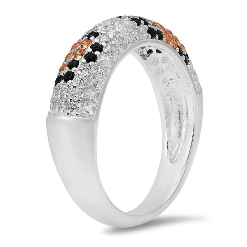 Sterling Silver Pave Leopard Skin Ring