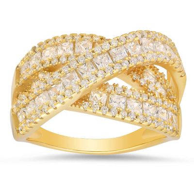 Kylie Harper Sterling Silver Highway Statement Ring, Gold, 10