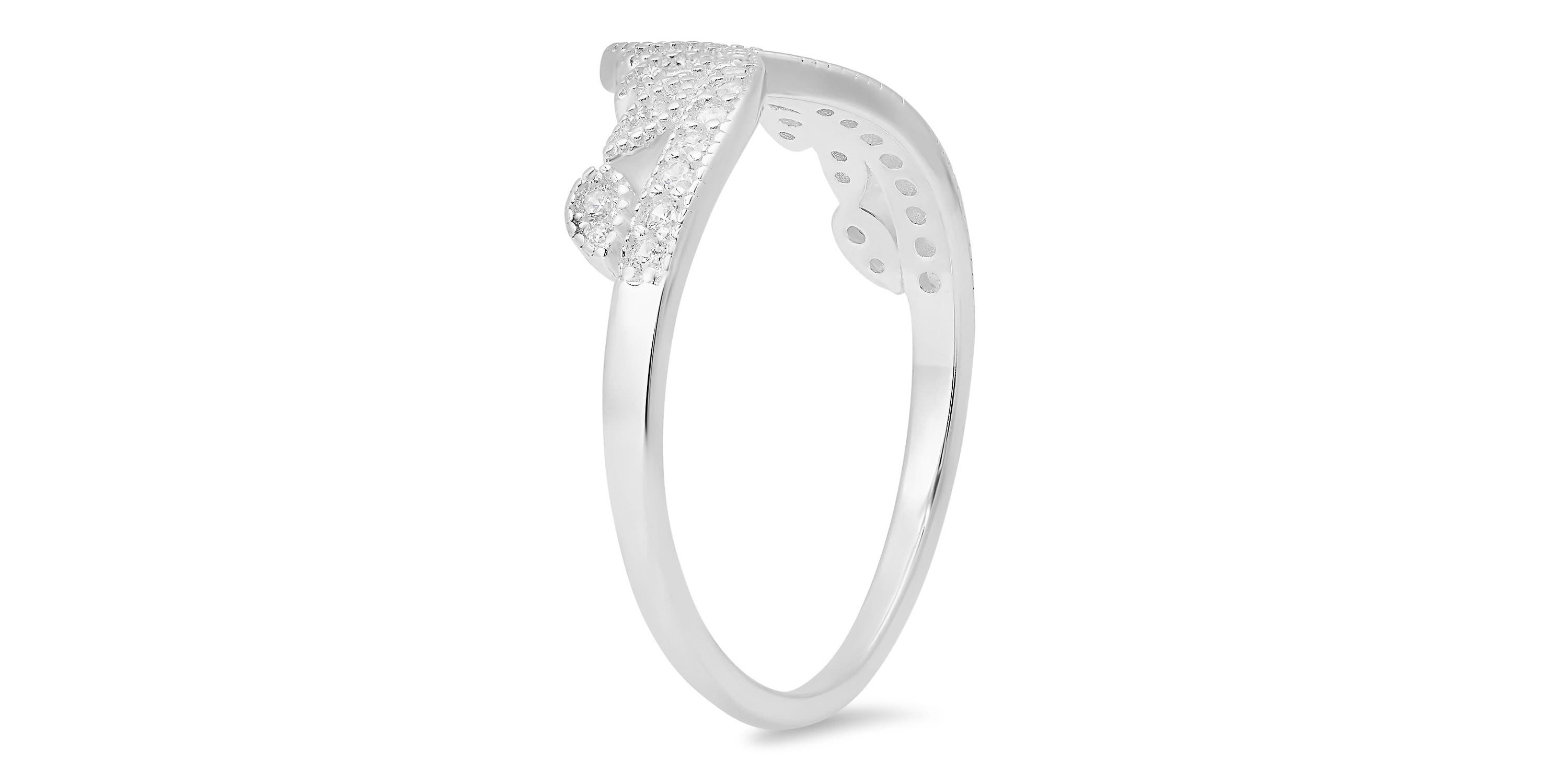 Sterling Silver Vintage Floral V Ring