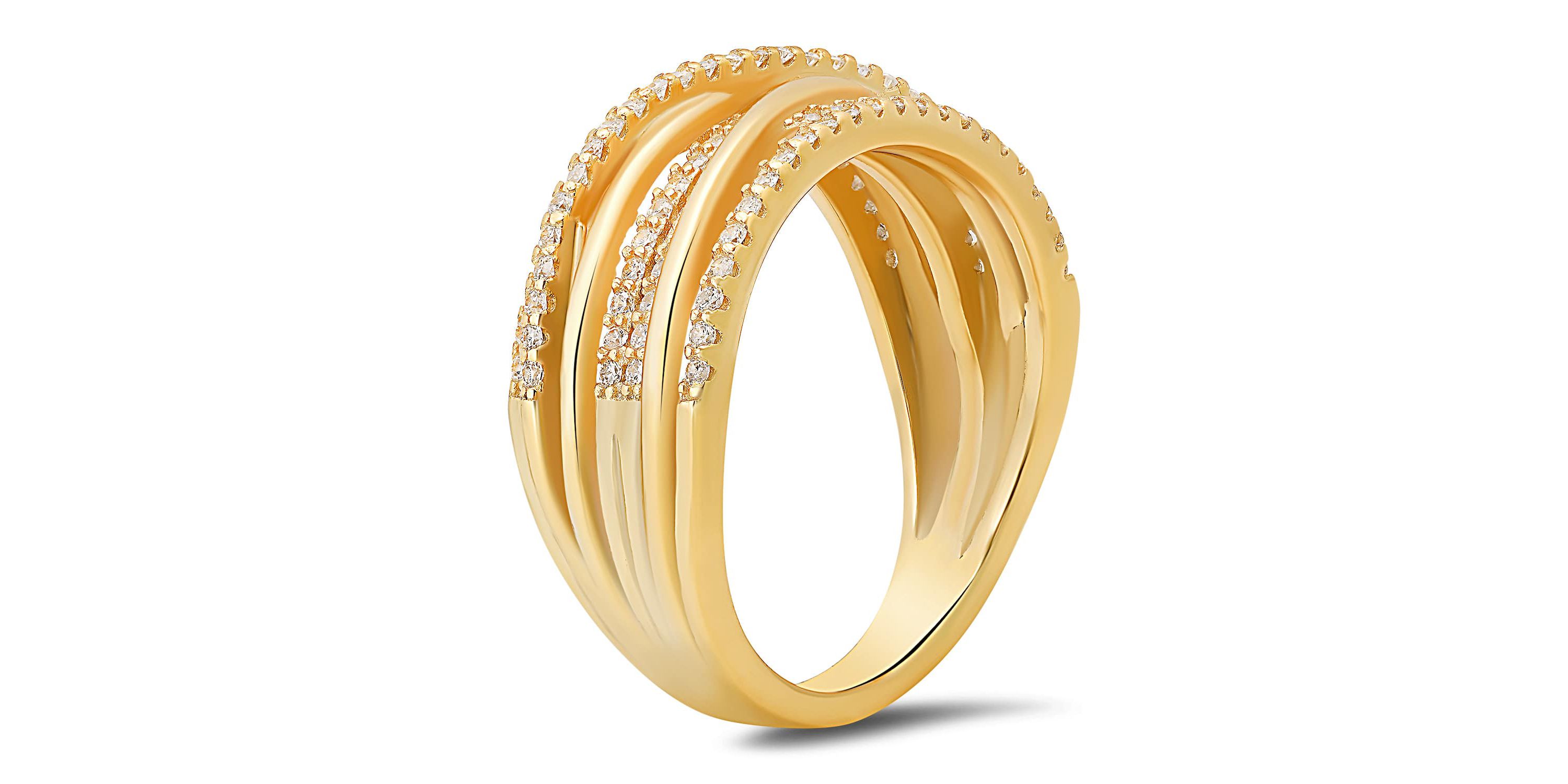 Sterling Silver Crossover Statement Ring
