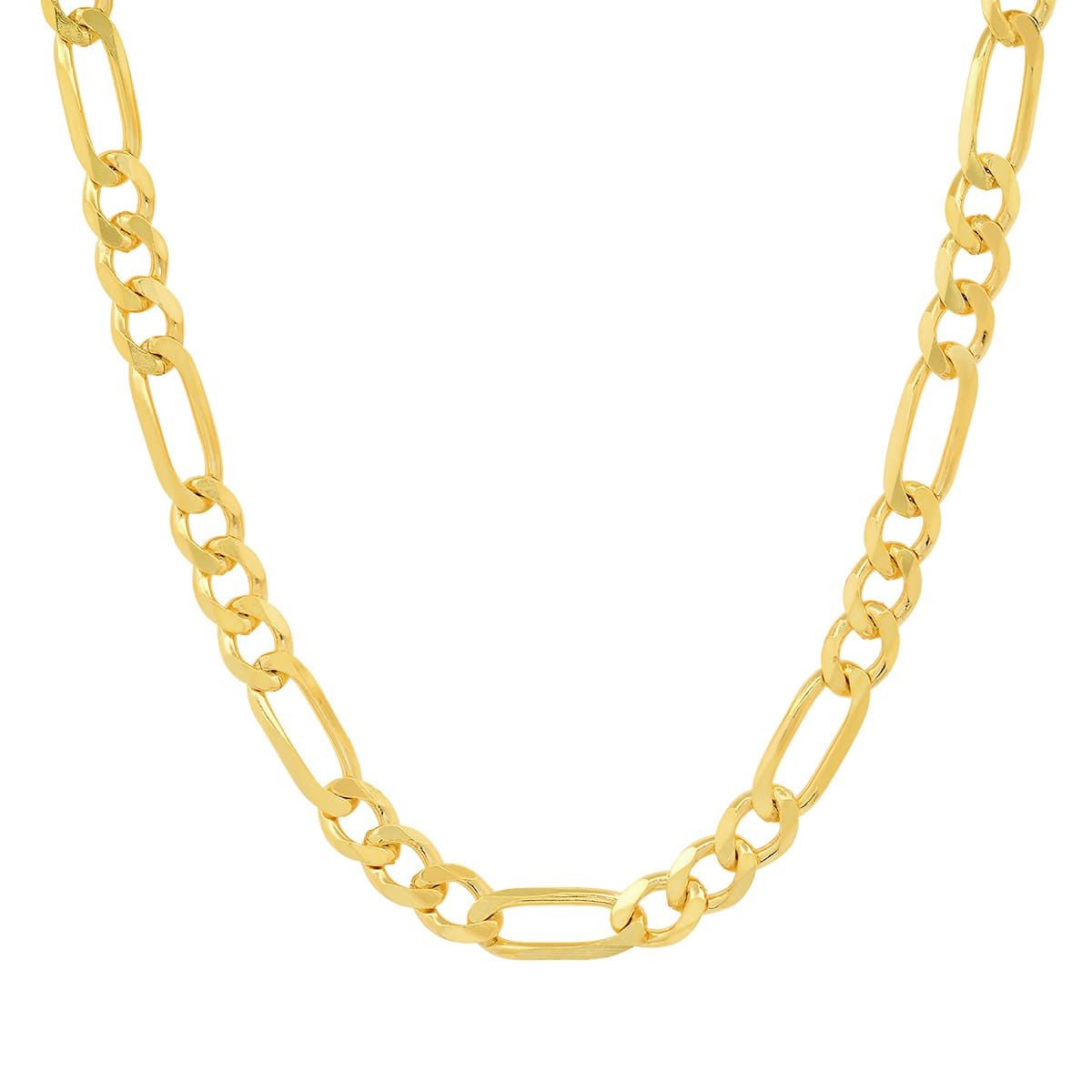Mens 14k Gold Thick Figaro Chain Necklace