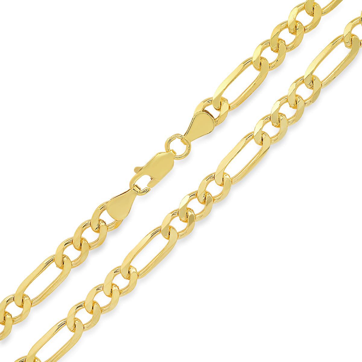 Mens 14k Gold Thick Figaro Chain Necklace