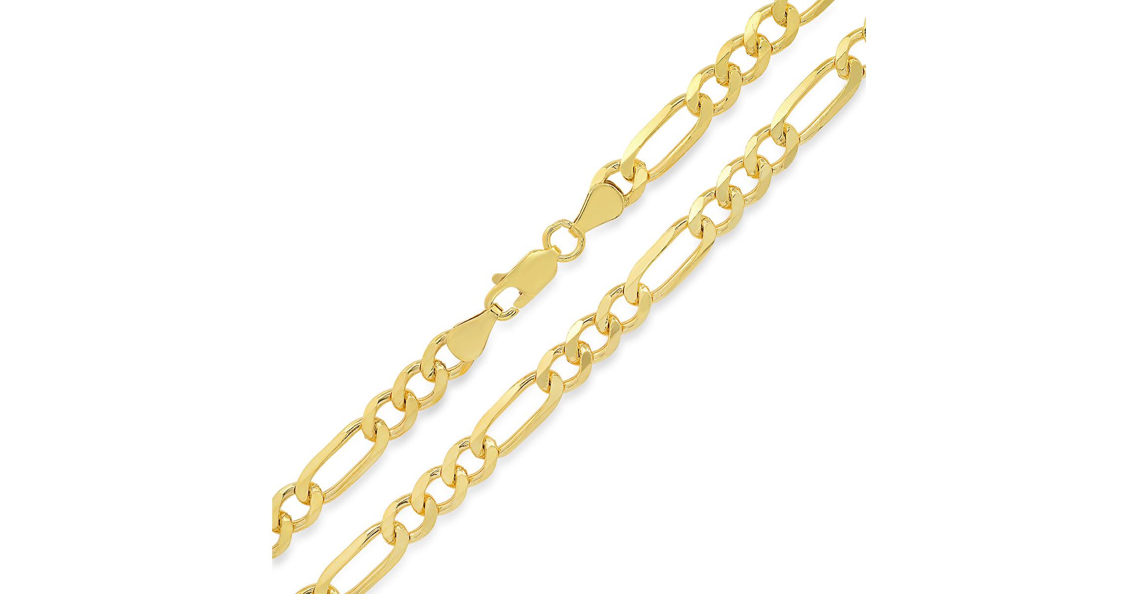 Mens 14k Gold Thick Figaro Chain Necklace