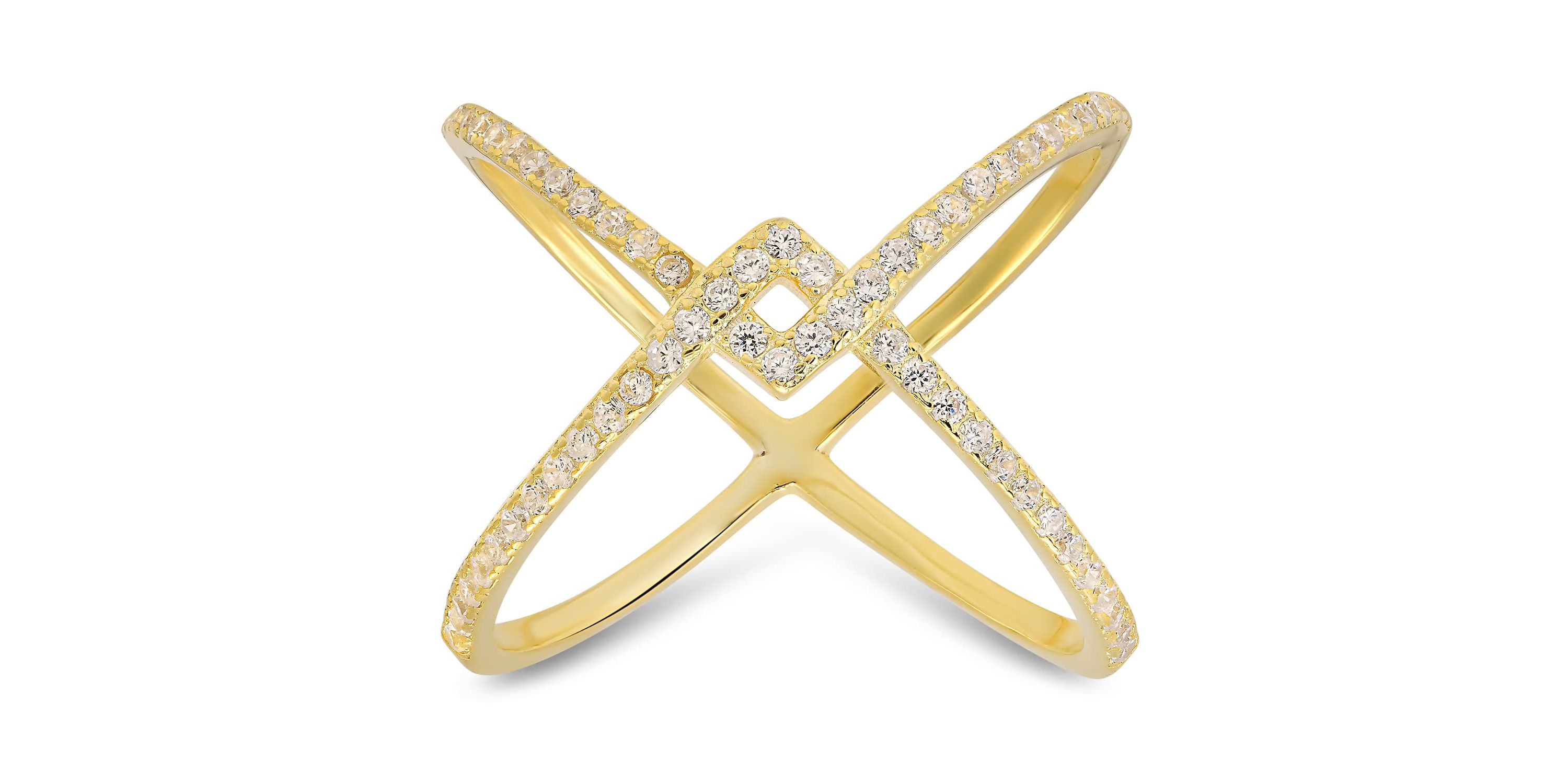 Sterling Silver CZ X Ring