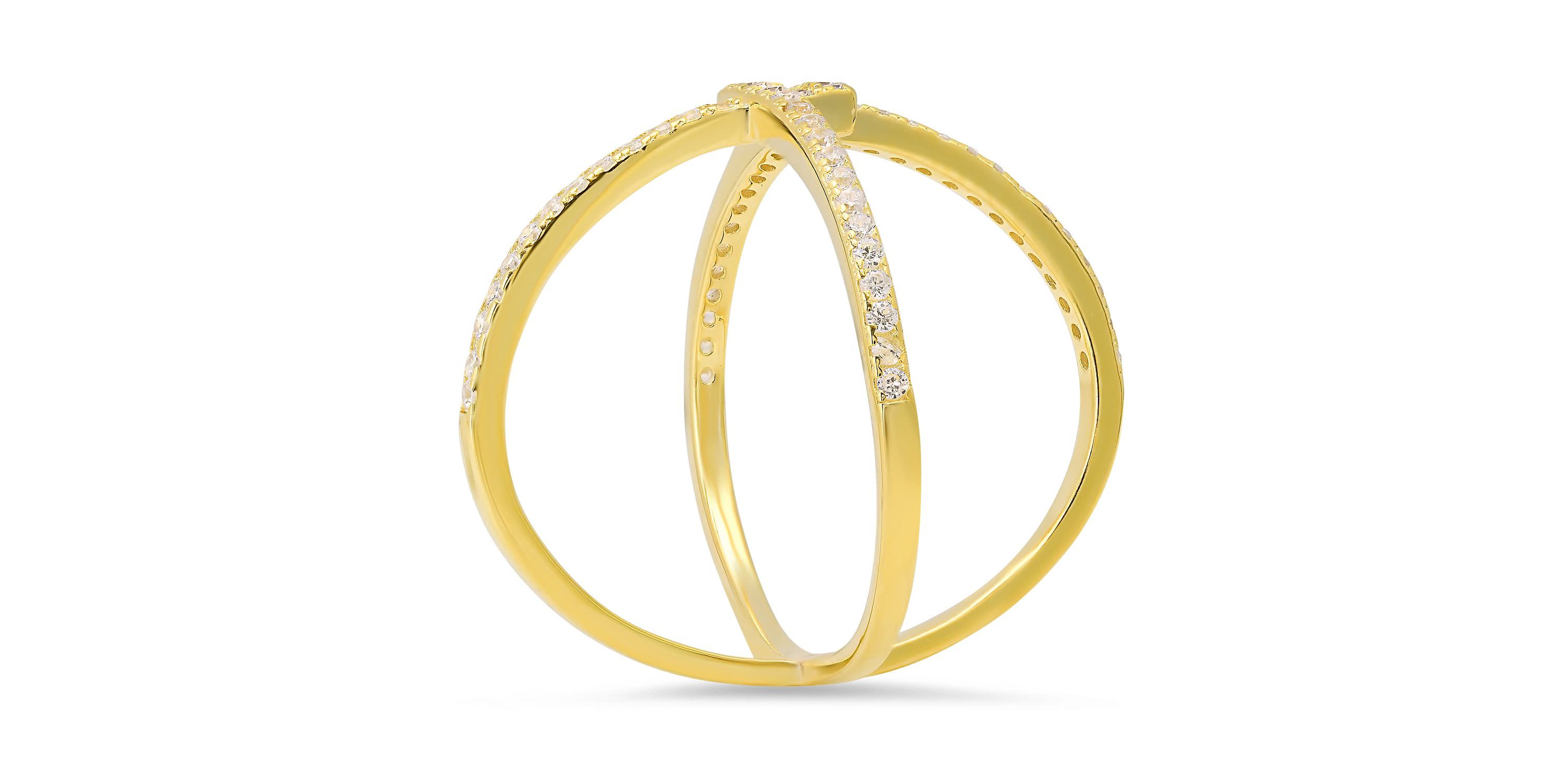 Sterling Silver CZ X Ring