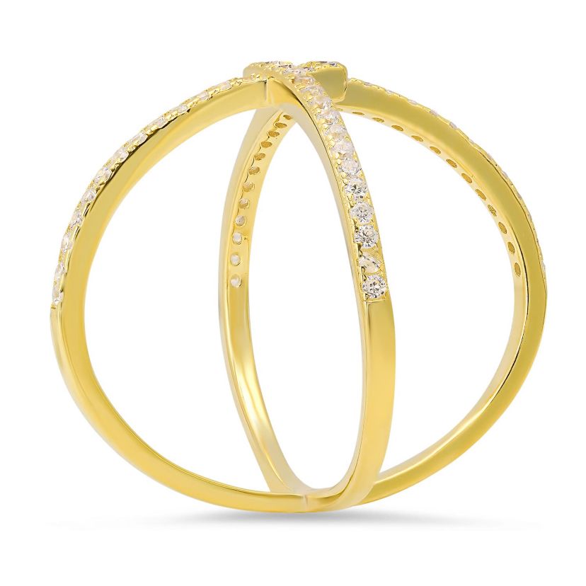 Sterling Silver CZ X Ring