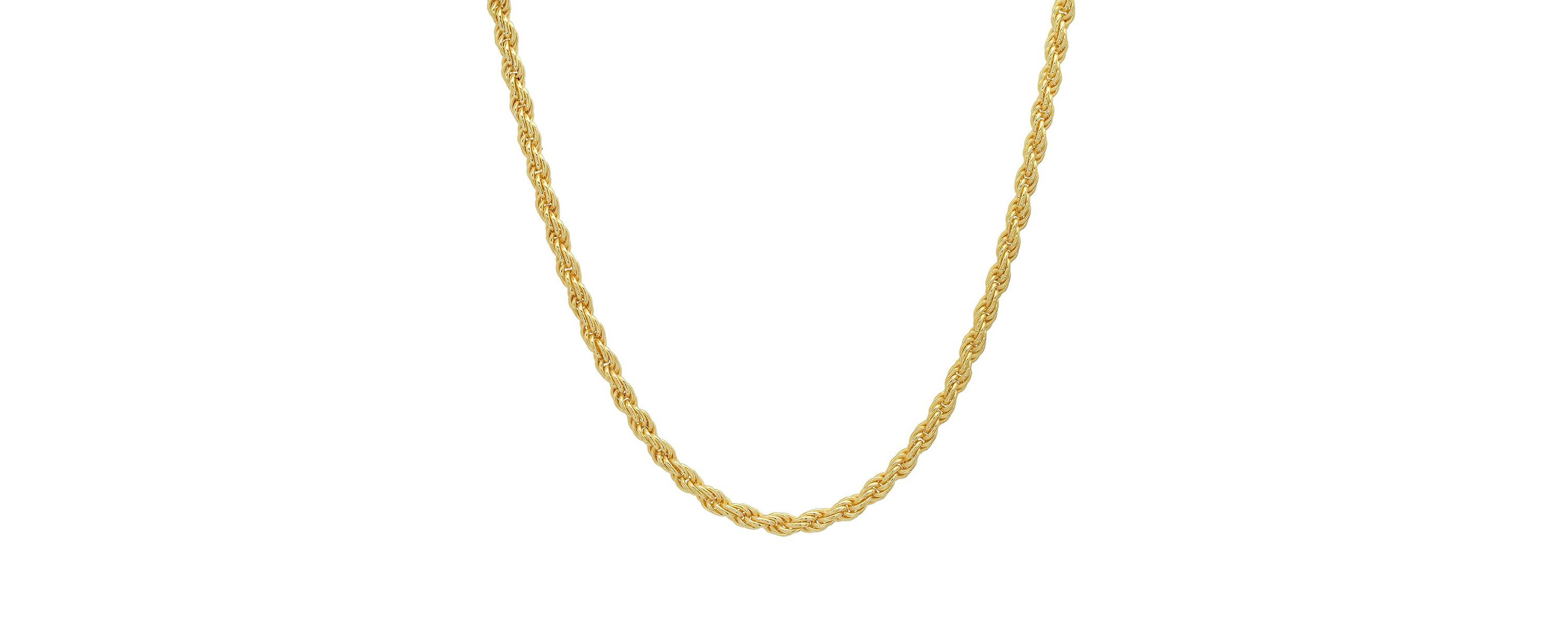 Mens 14k Gold THICK Diamond Cut Rope Chain Necklace