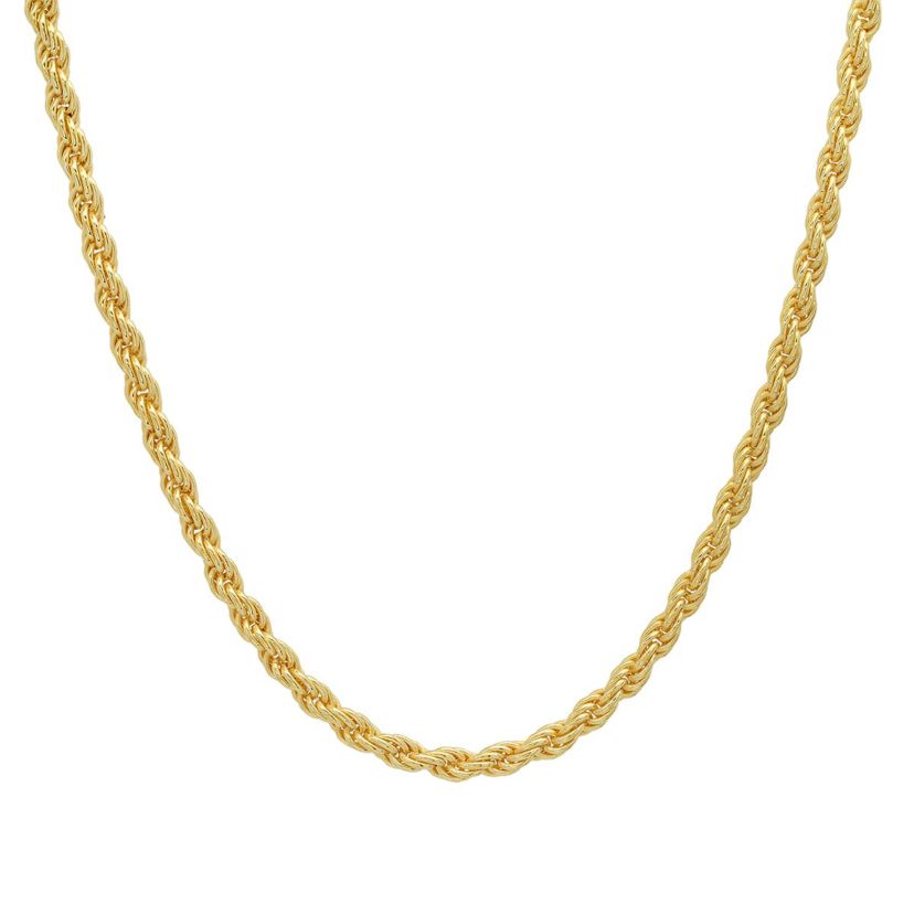 Mens 14k Gold THICK Diamond Cut Rope Chain Necklace