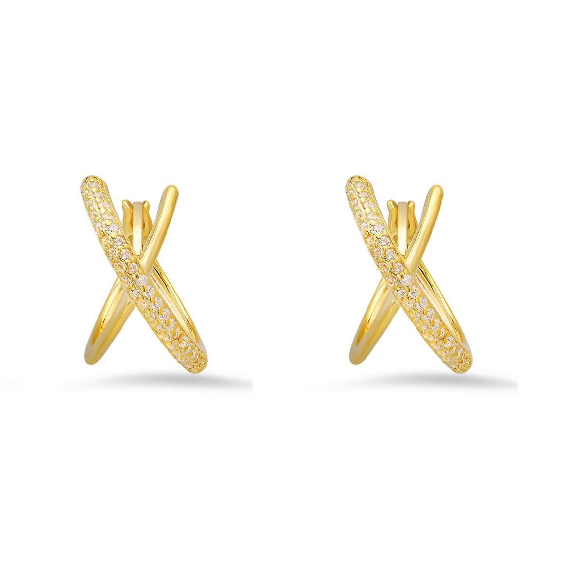 Sterling Silver X Hoop Earrings