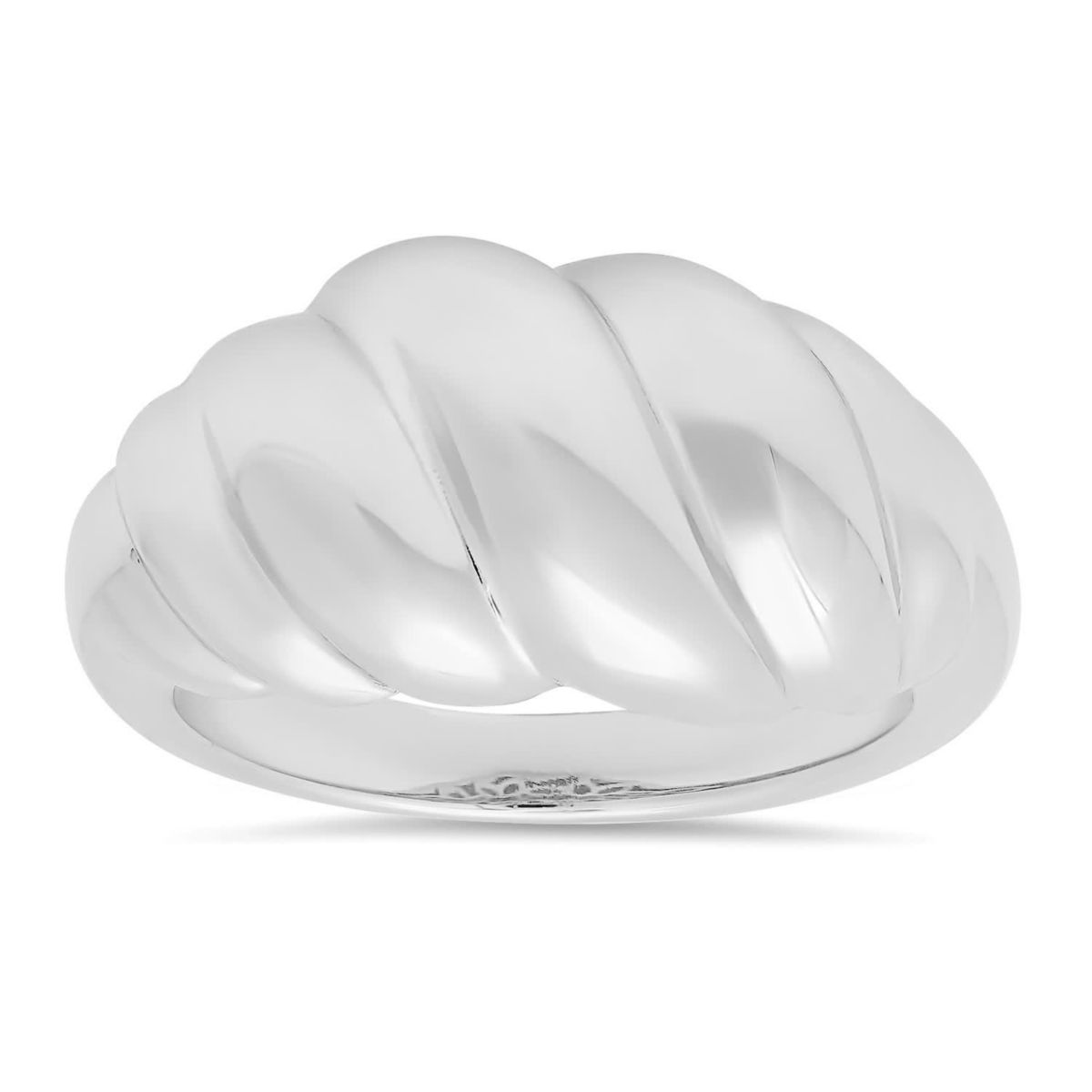 Sterling Silver Domed Shrimp Statement Ring