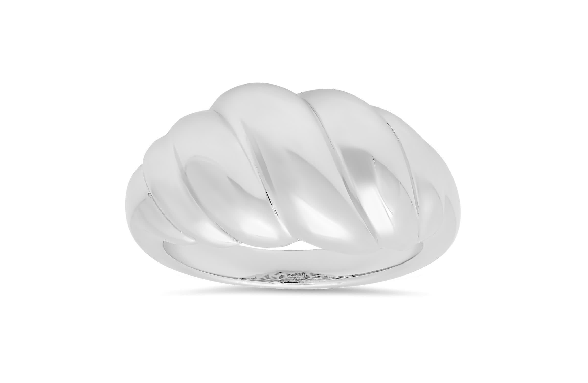 Sterling Silver Domed Shrimp Statement Ring