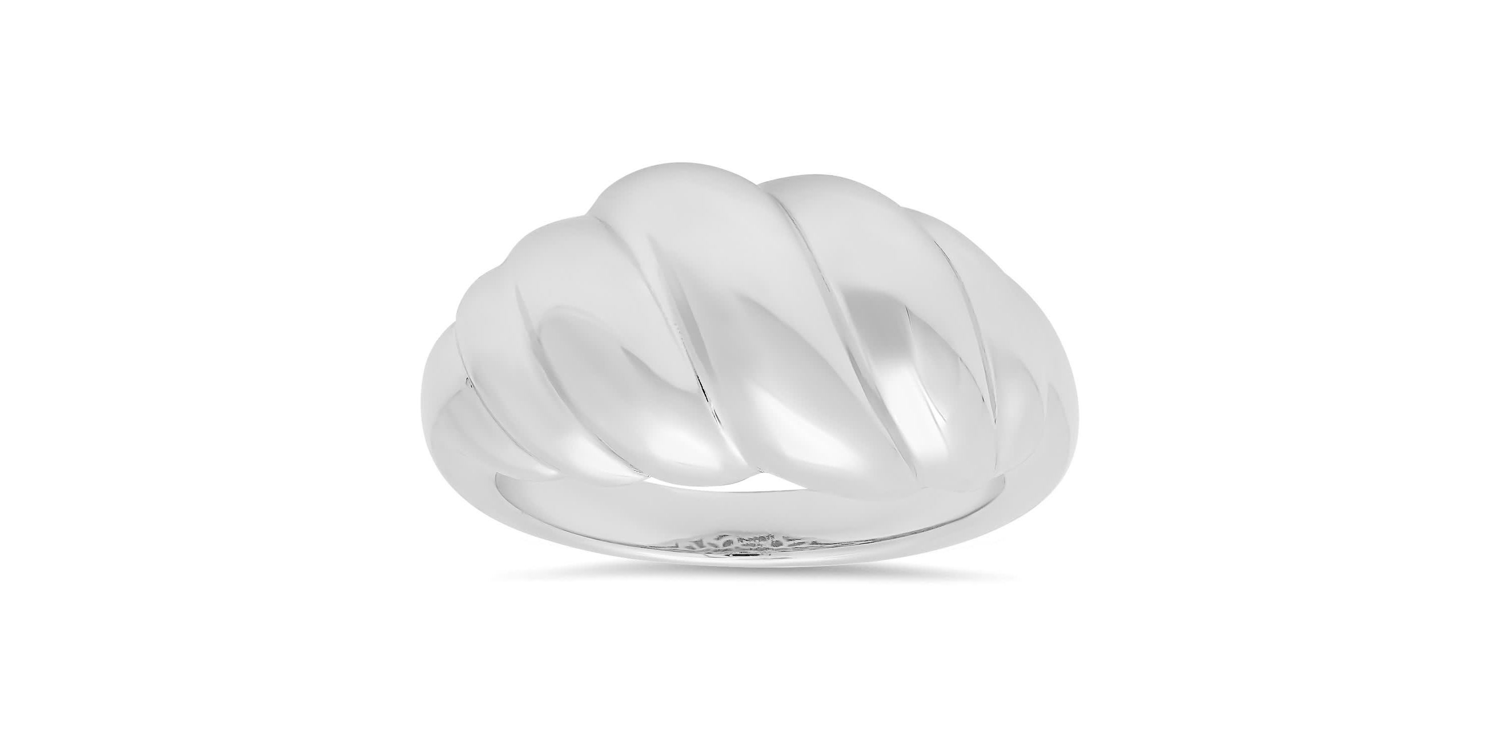 Sterling Silver Domed Shrimp Statement Ring