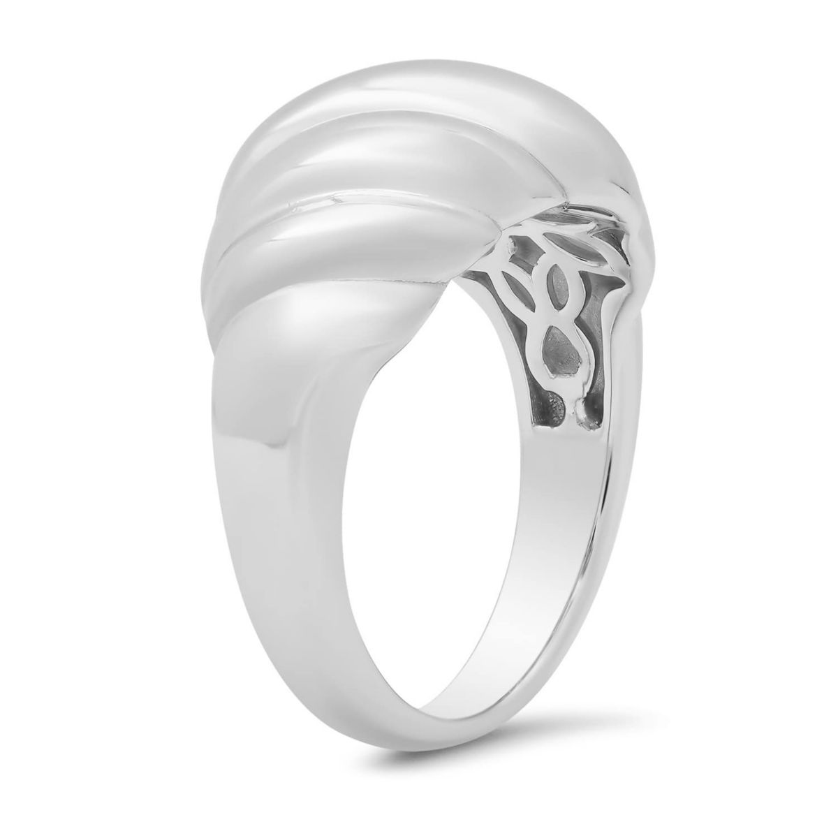 Sterling Silver Domed Shrimp Statement Ring