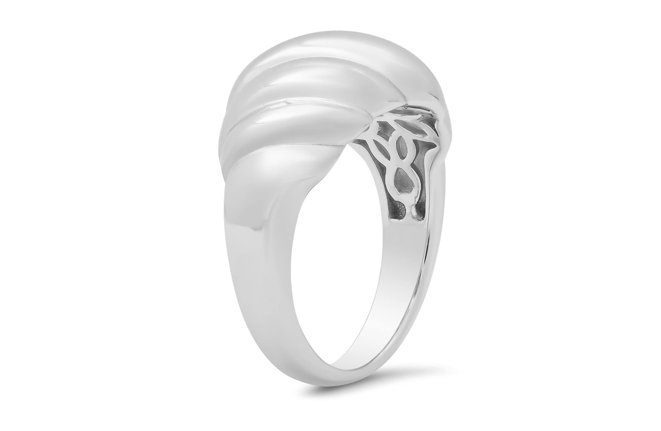 Sterling Silver Domed Shrimp Statement Ring