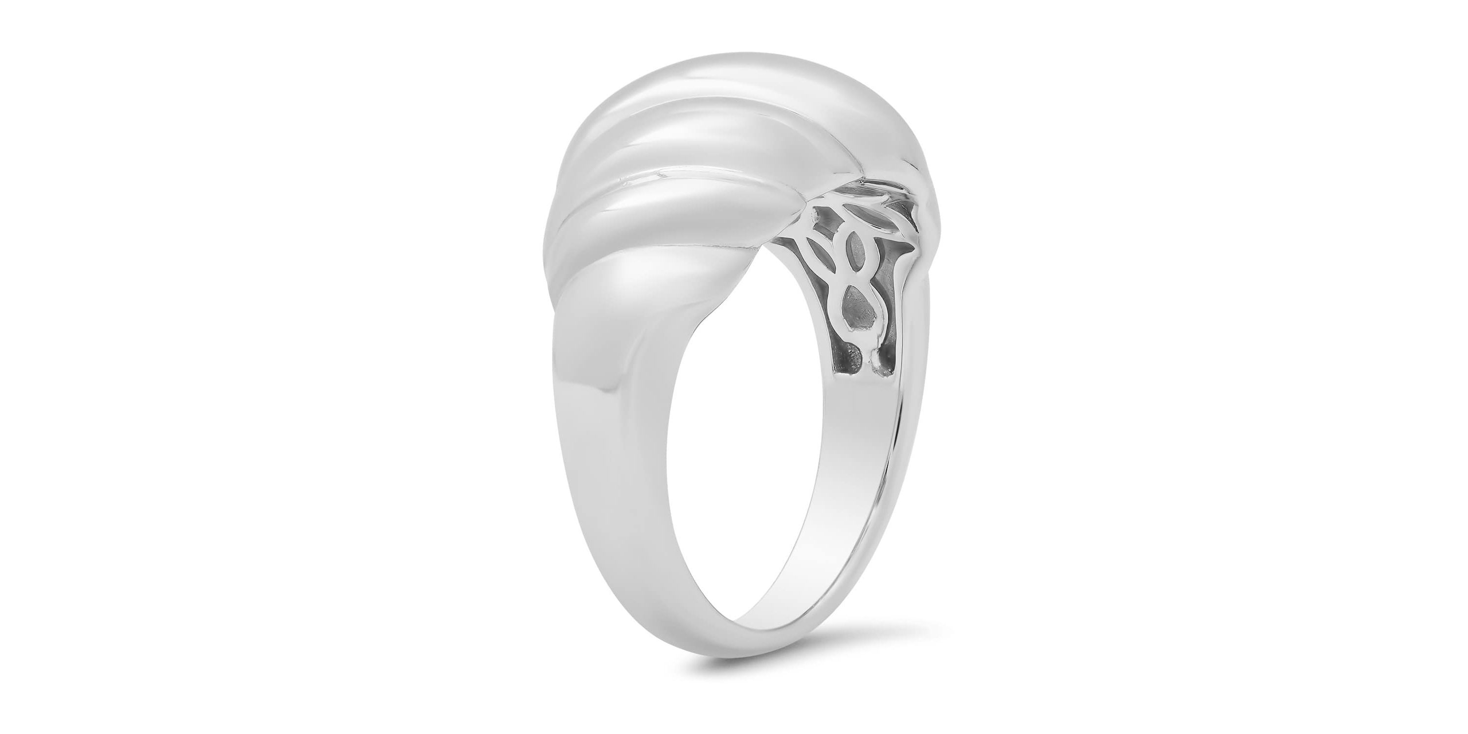Sterling Silver Domed Shrimp Statement Ring