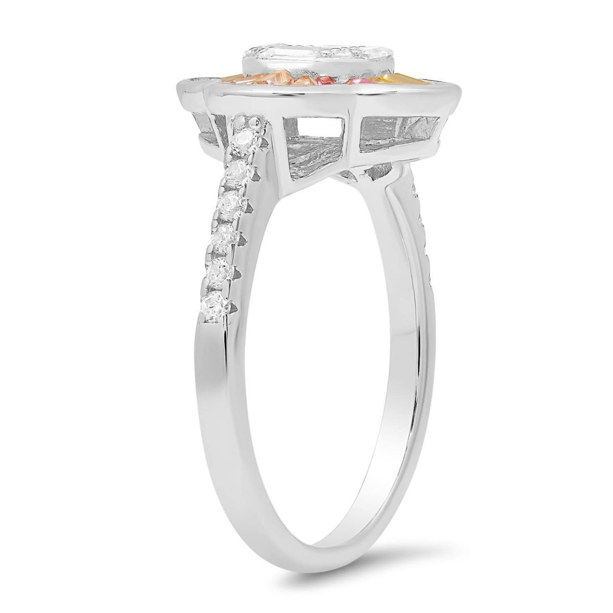 Sterling Silver Pastel Multi Color Clover Ring