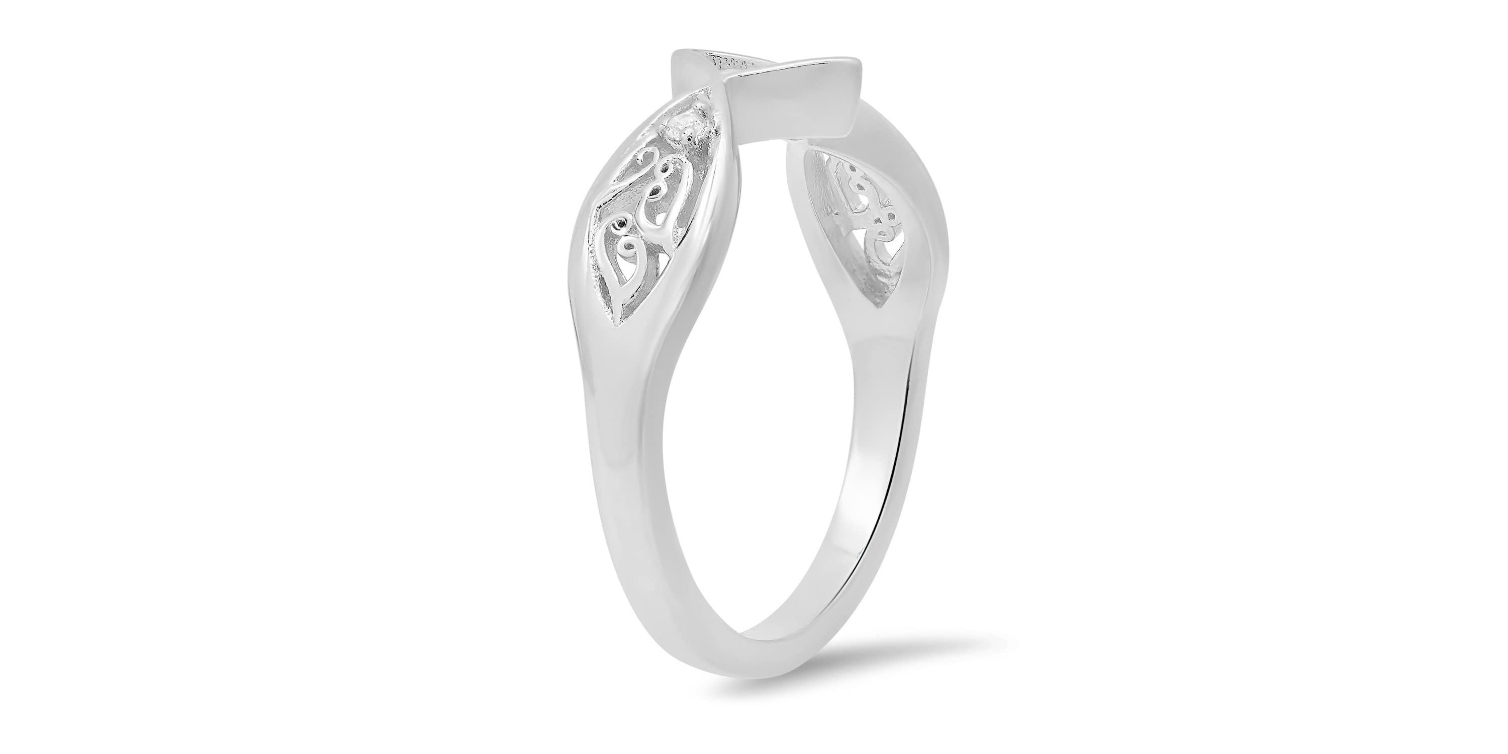 Sterling Silver Petite Vintage Marquise cut Filigree Ring