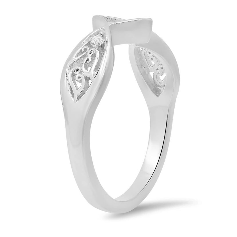 Sterling Silver Petite Vintage Marquise cut Filigree Ring