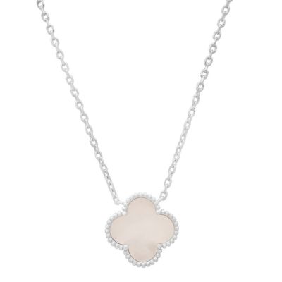 Kylie Harper Sterling Silver Mother of Pearl Clover Necklace