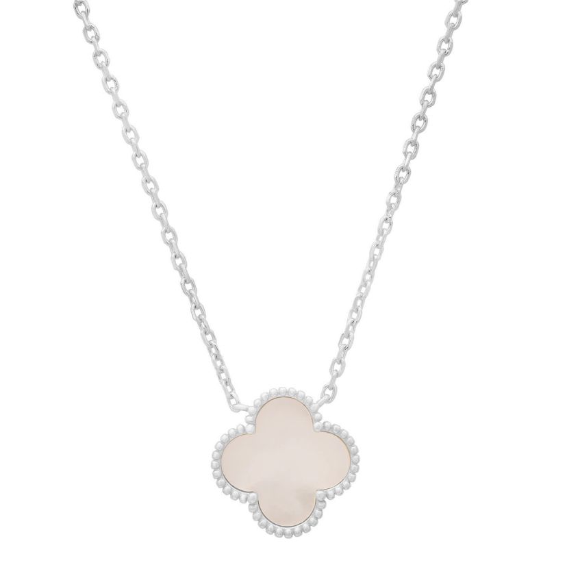 Sterling Silver Mother of Pearl Clover Necklace