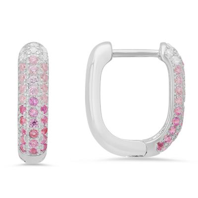Kylie Harper Sterling Silver Pink Ombre U Shaped Hoop Earrings, Gold