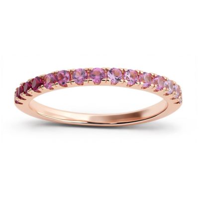 Kylie Harper Sterling Silver Petite Pink Ombre CZ Band Ring, Gold, 10