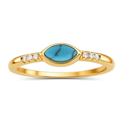 Kylie Harper Sterling Silver Marquise-cut Turquoise Ring, Gold, 7
