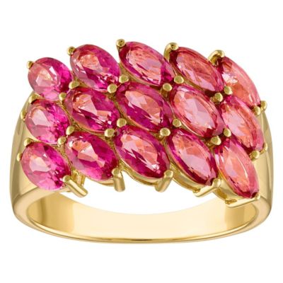 Jordan Blue NYC Lab Created Rose Gold Plated Simulated Pink Sapphire Ring