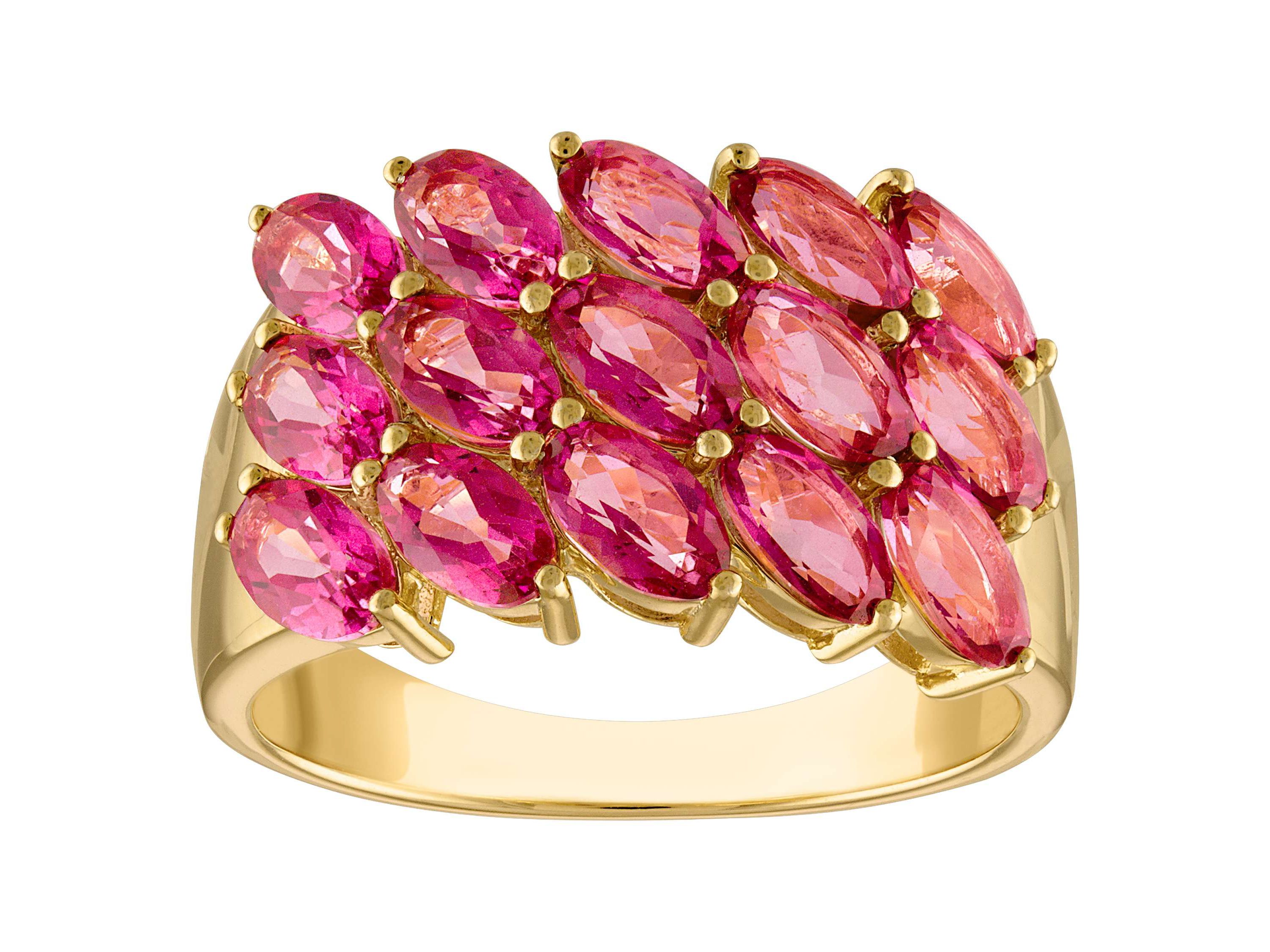 Lab Created Rose Gold Plated Simulated Pink Sapphire Ring