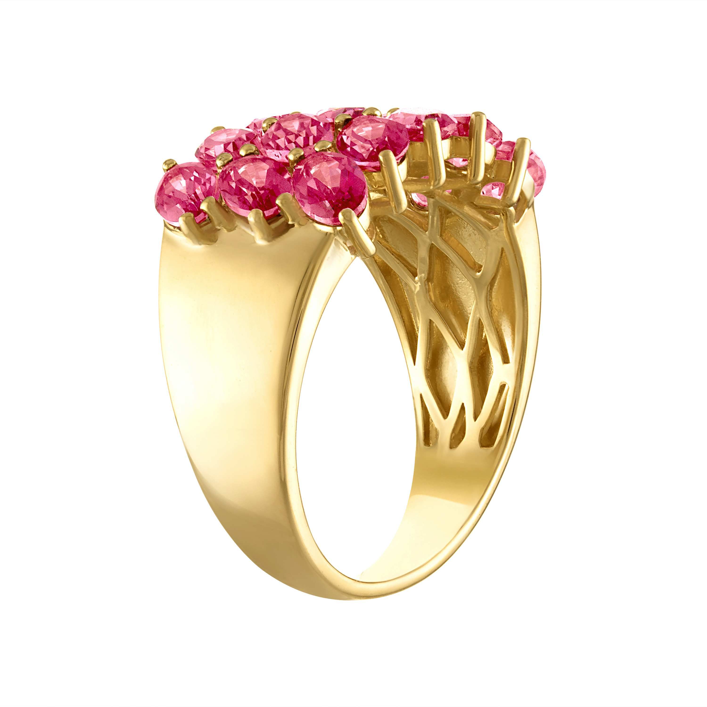Lab Created Rose Gold Plated Simulated Pink Sapphire Ring