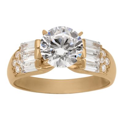 Jordan Blue NYC Lab Created 10K Gold 8mm Round Cz Ring