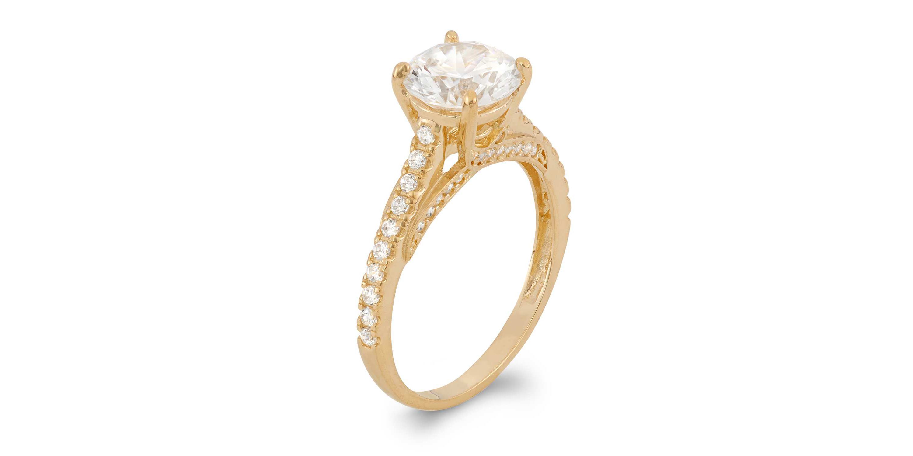 Lab Created 10K Gold 8mm Round Cz Ring