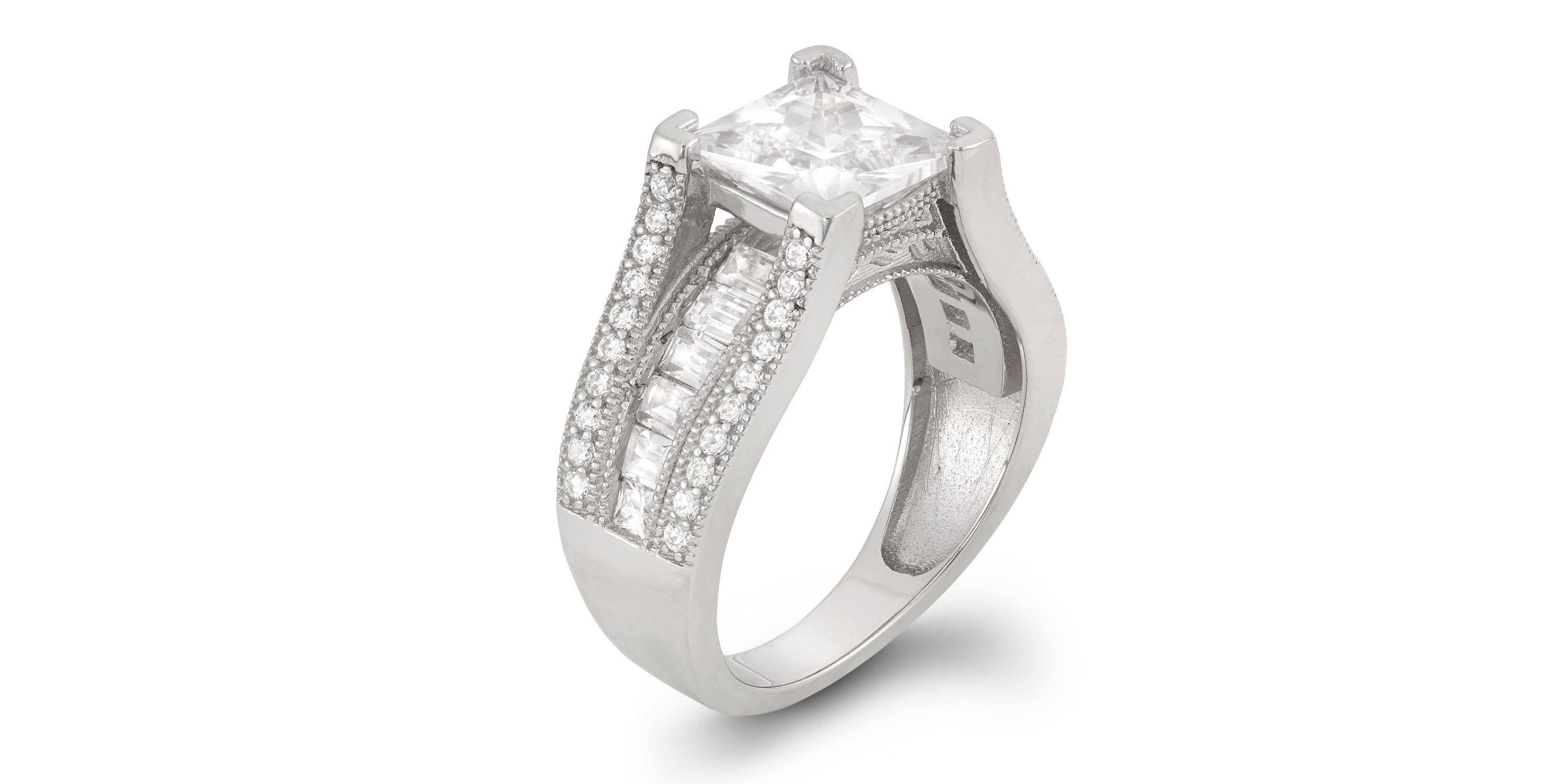 Lab Created Sterling Silver White Cz Ring