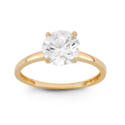 Jordan Blue NYC Lab Created 10K Gold 8mm Round Cz Ring