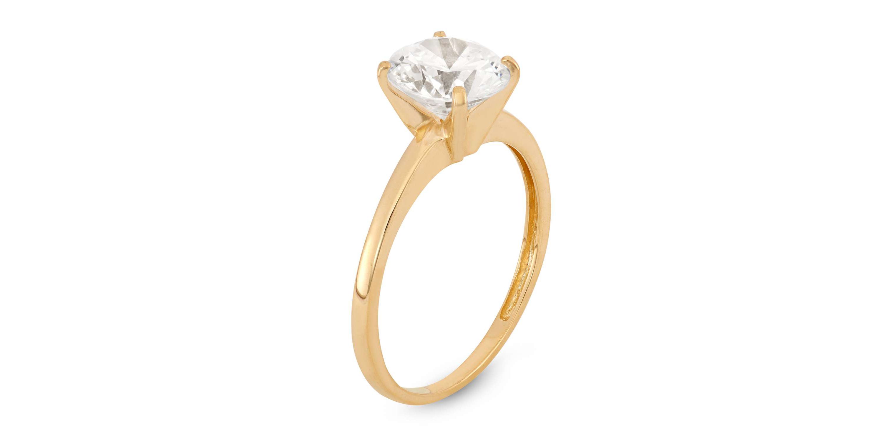 Lab Created 10K Gold 8mm Round Cz Ring