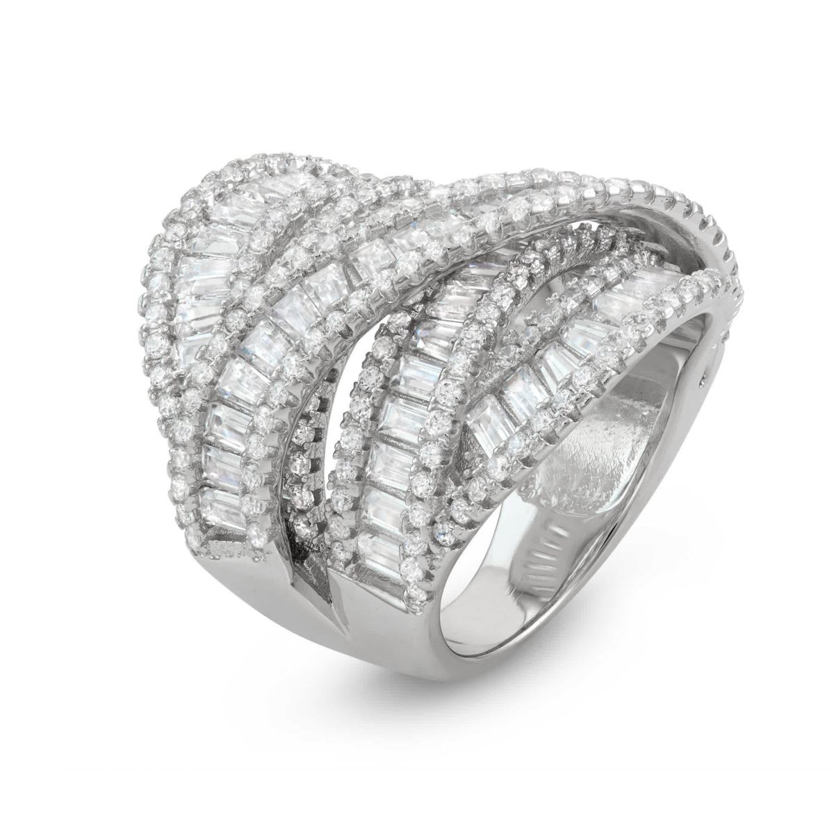 Lab Created Silver Plated Cz Statement Ring