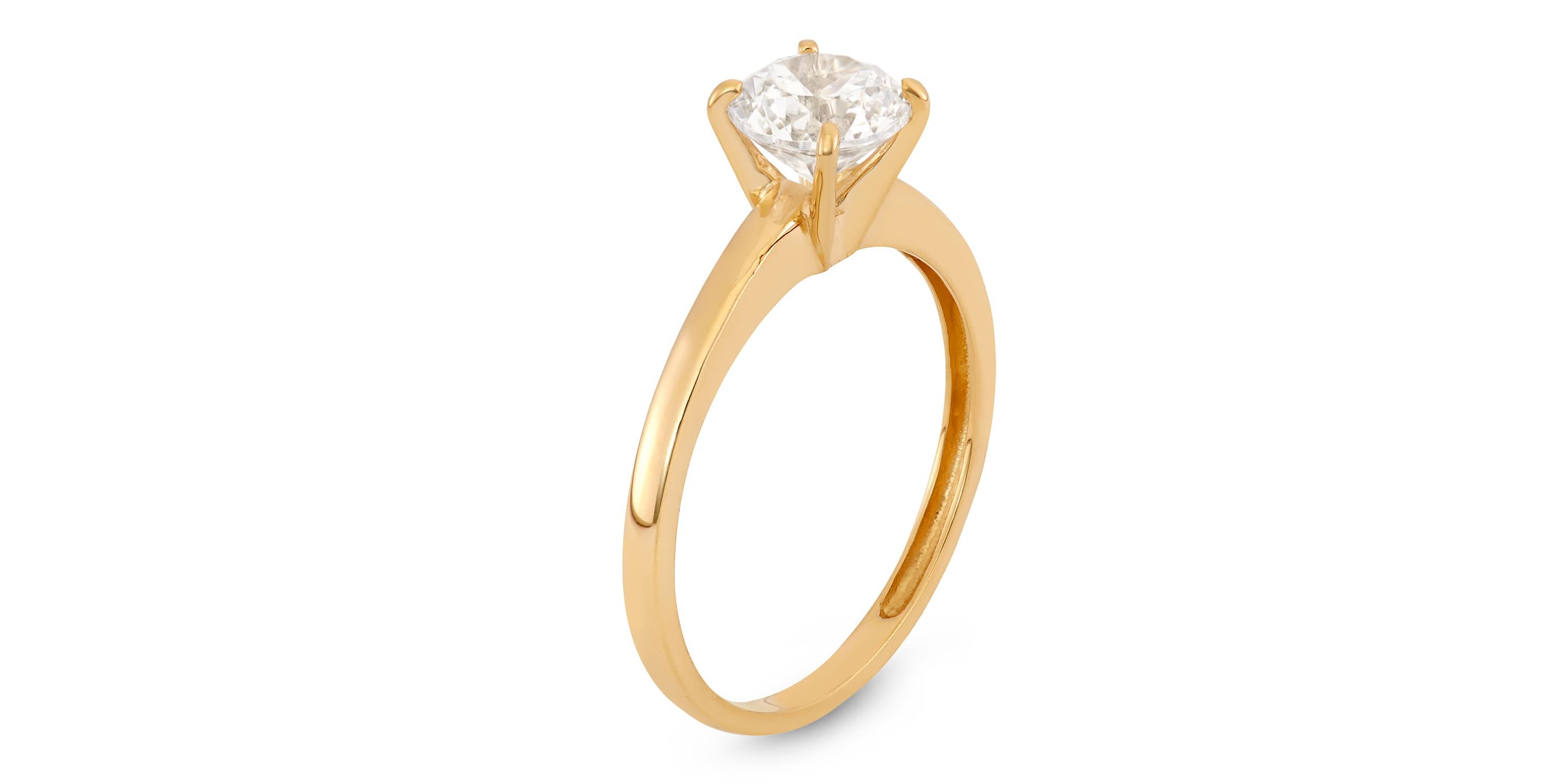 Lab Created 10K Gold 6.5mm Round Cz Ring