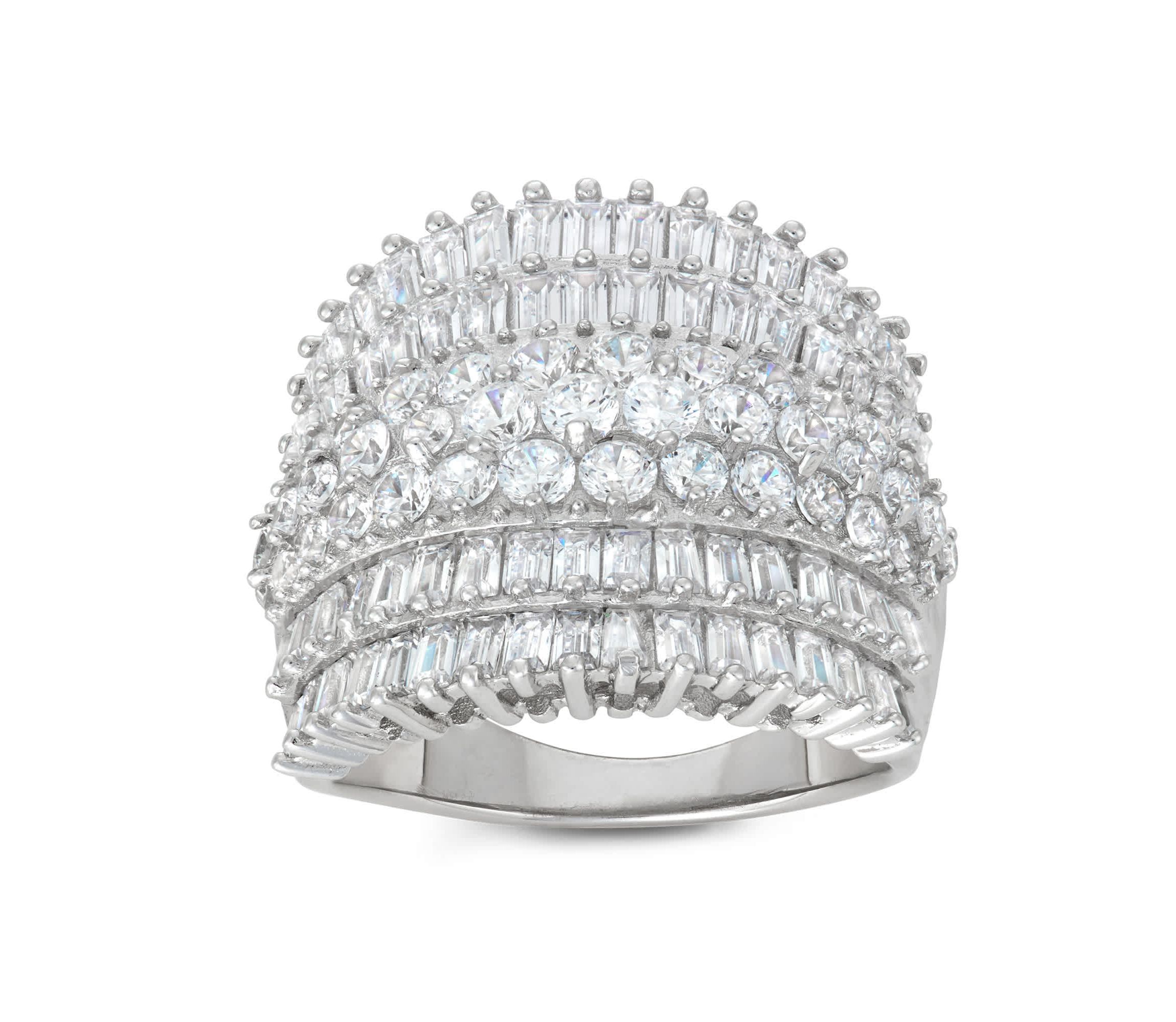 Lab Created Silver Plated Cz Statement Ring