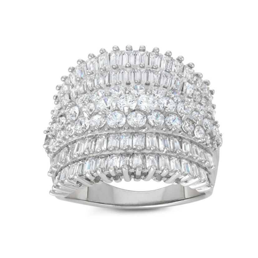 Lab Created Silver Plated Cz Statement Ring
