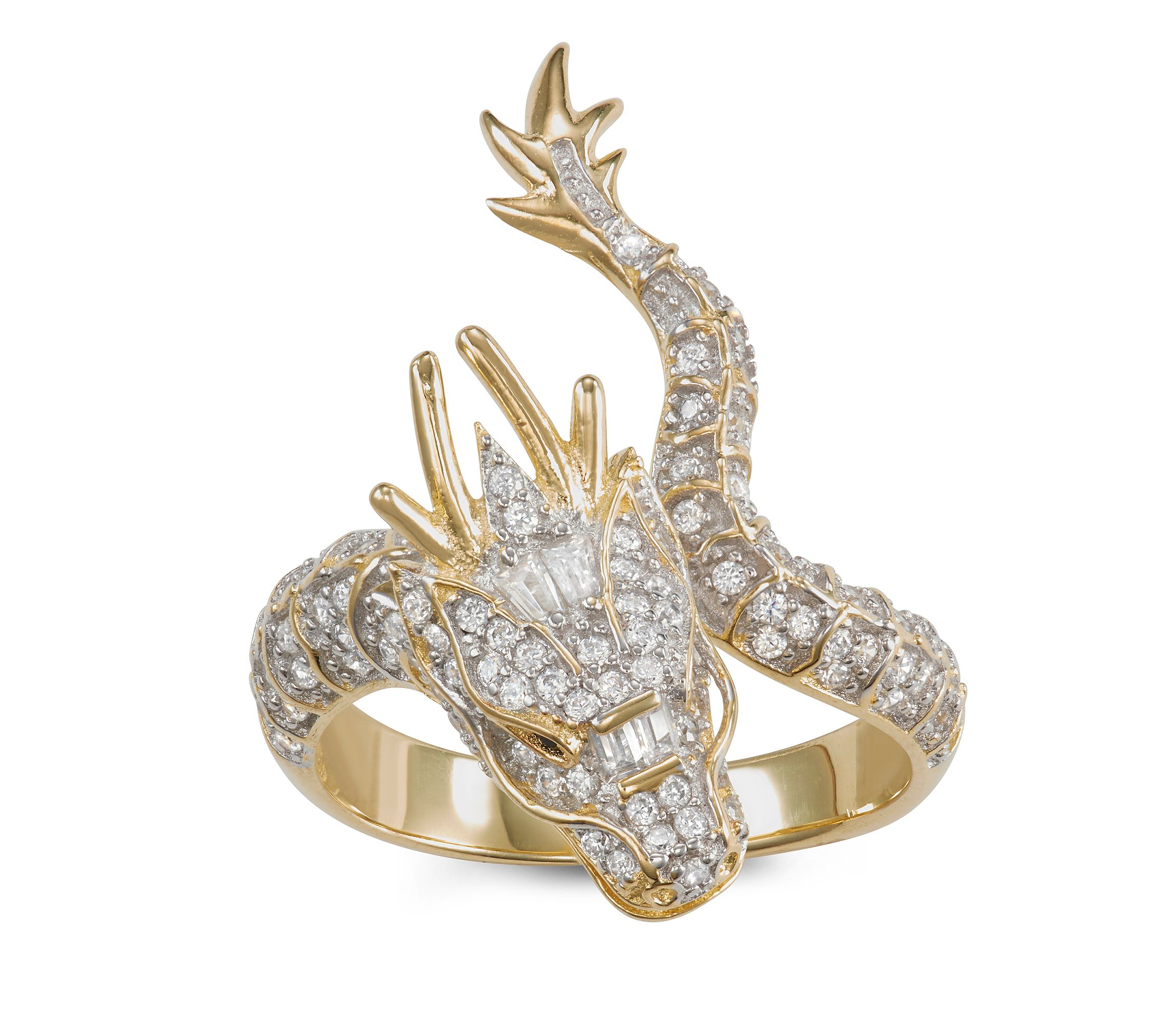 Lab Created Sterling Silver Cz Dragon Ring