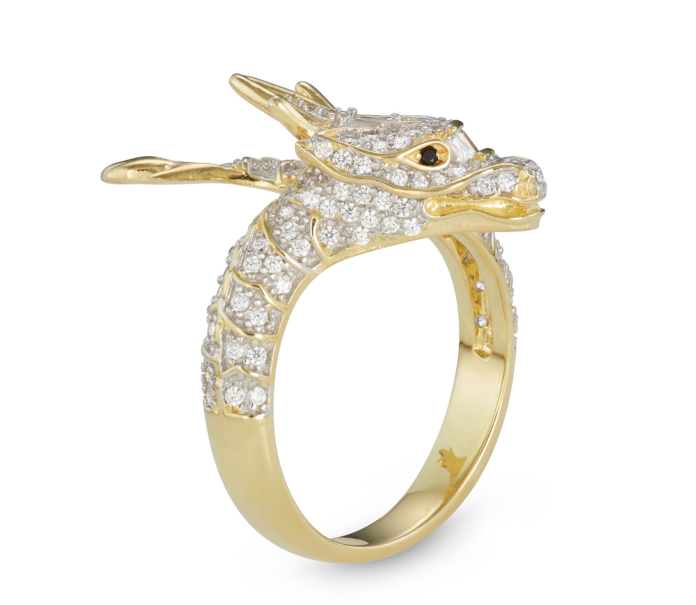 Lab Created Sterling Silver Cz Dragon Ring