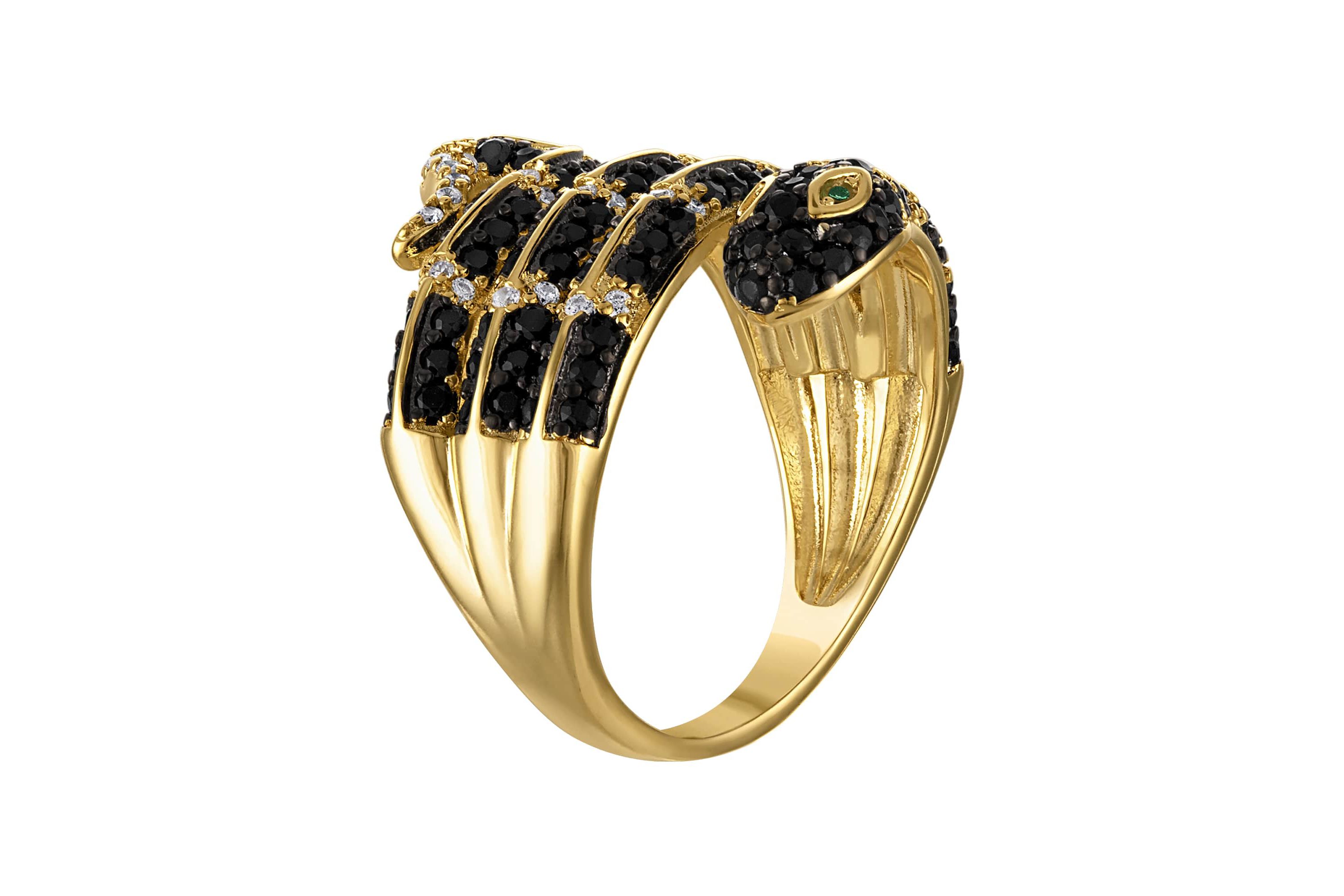 Lab Created Gold Plated Cz Snake Ring