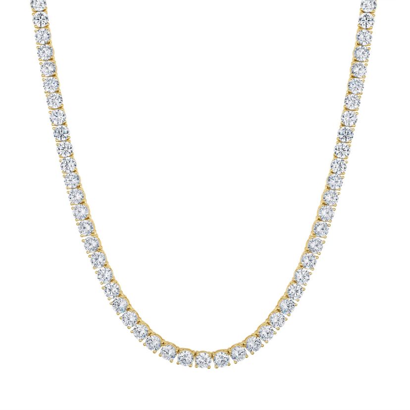 Lab Created Silver Plated Cz Tennis Neckalce