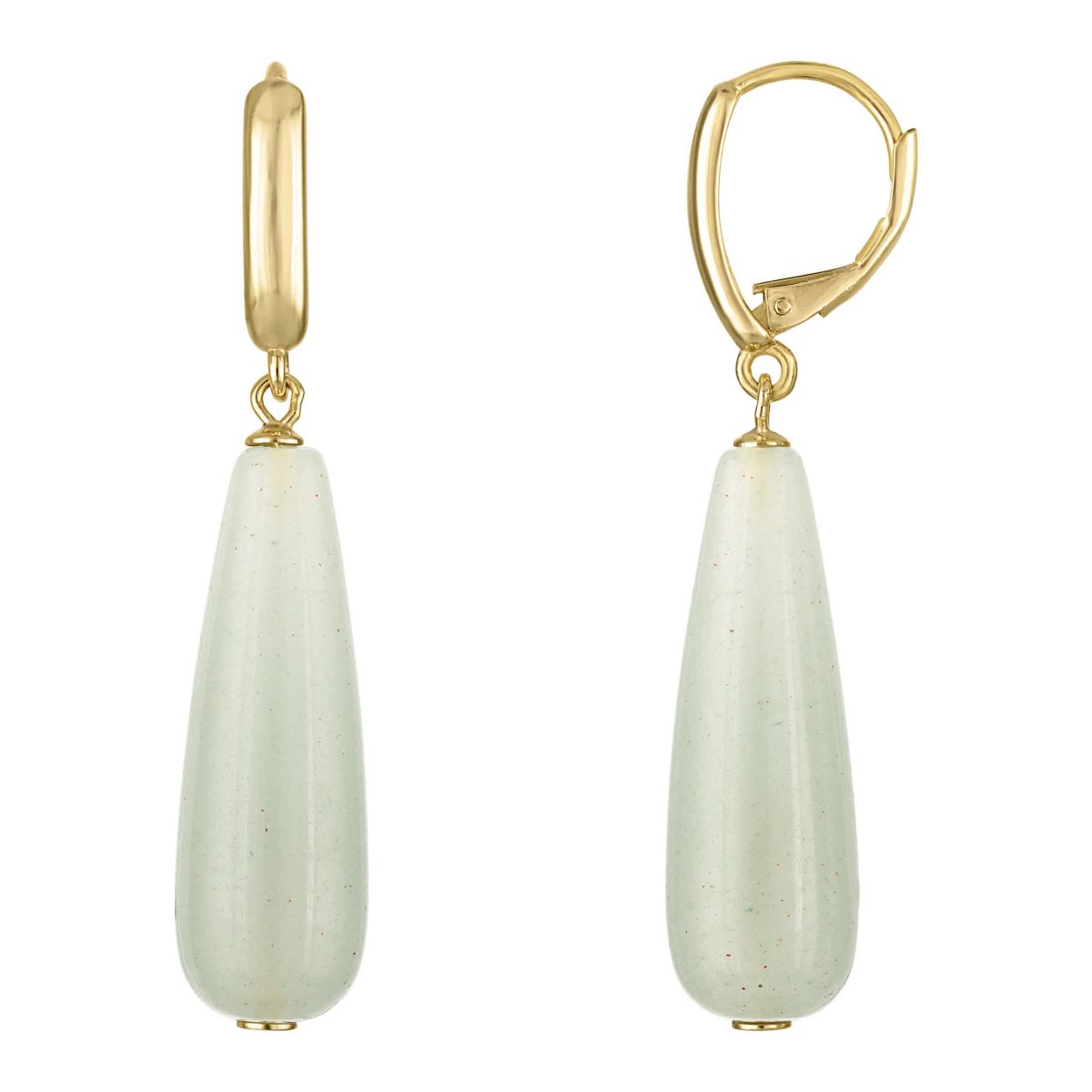Gold Plated Sterling Silver Green Aventura Dangle Earrings
