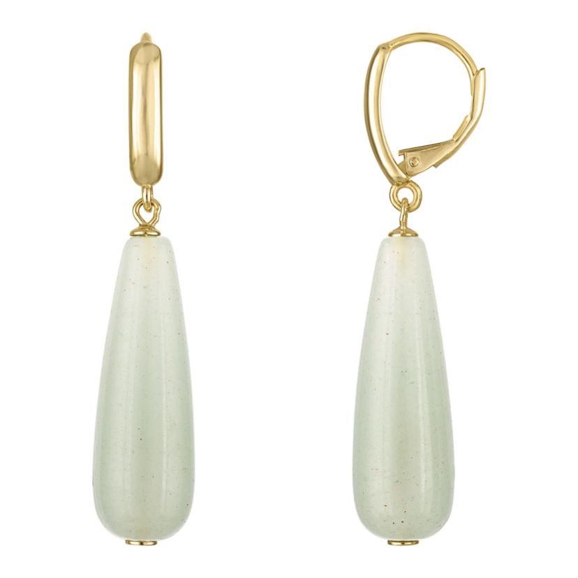 Gold Plated Sterling Silver Green Aventura Dangle Earrings