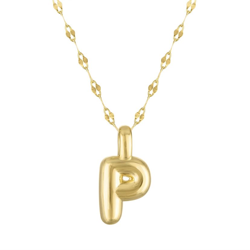 Gold Plated Silver Bubble Initial Pendant