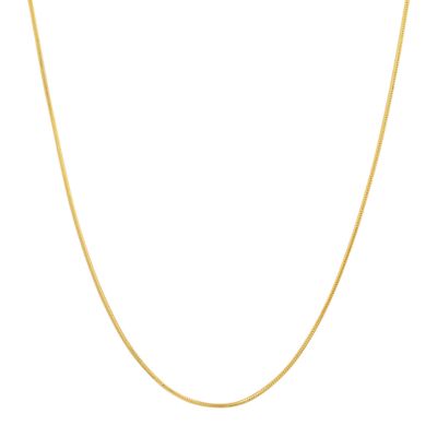 STEELTIME Ladies 14k gold plated sterling silver snake chain necklace, 16 in